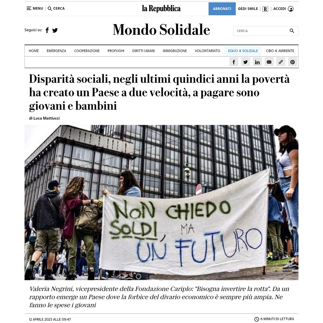 «Crescere in Italia, oltre le disuguaglianze»