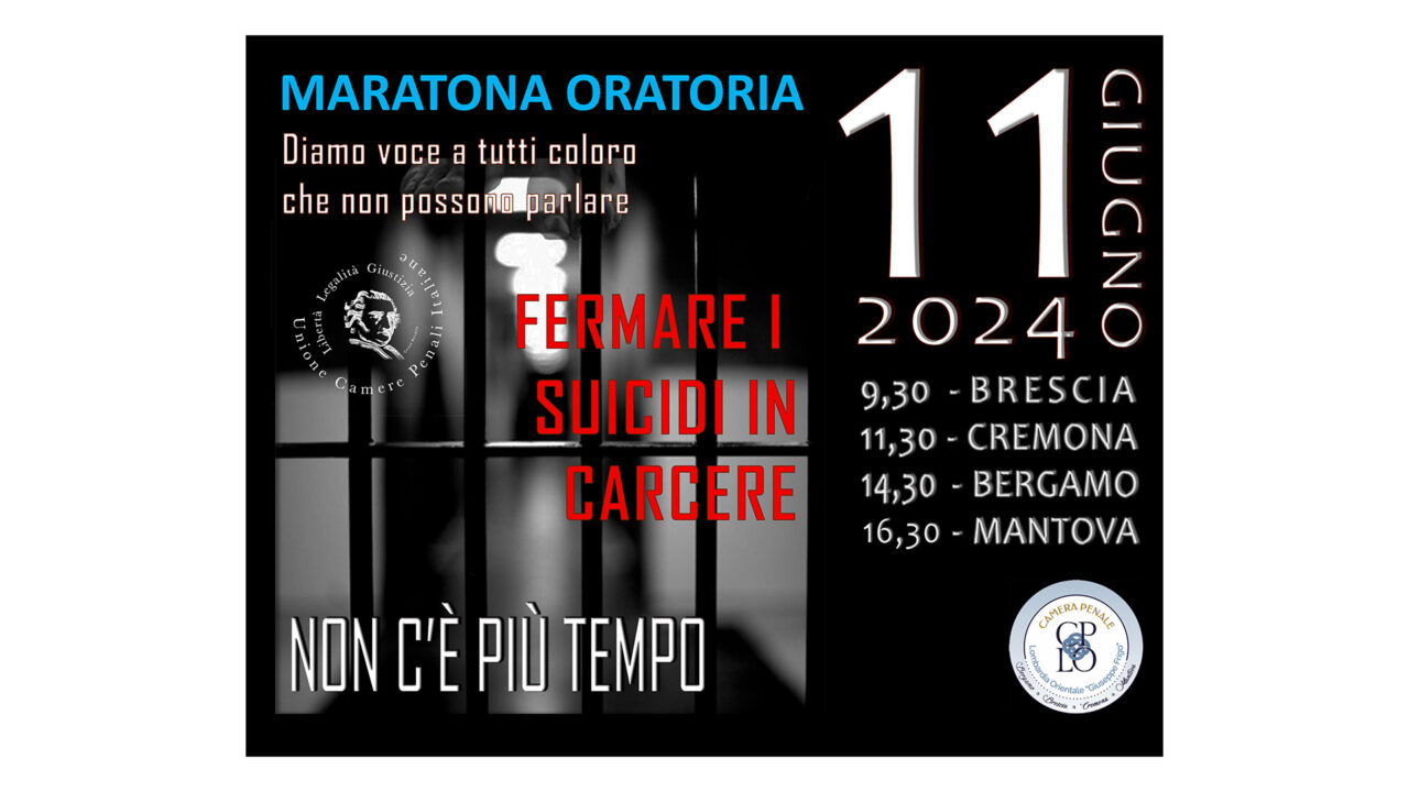 Maratona oratoria contro i suicidi in carcere